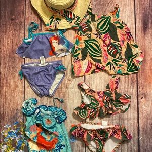Lot of 3 bathing suits + free hat size 3